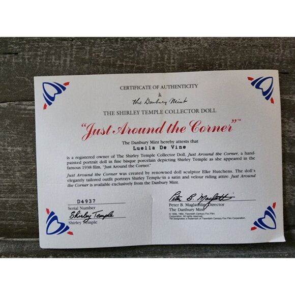 "Just Around The Corner" Collectible Porcelain Doll In Original Box COA - Picture 7 of 15